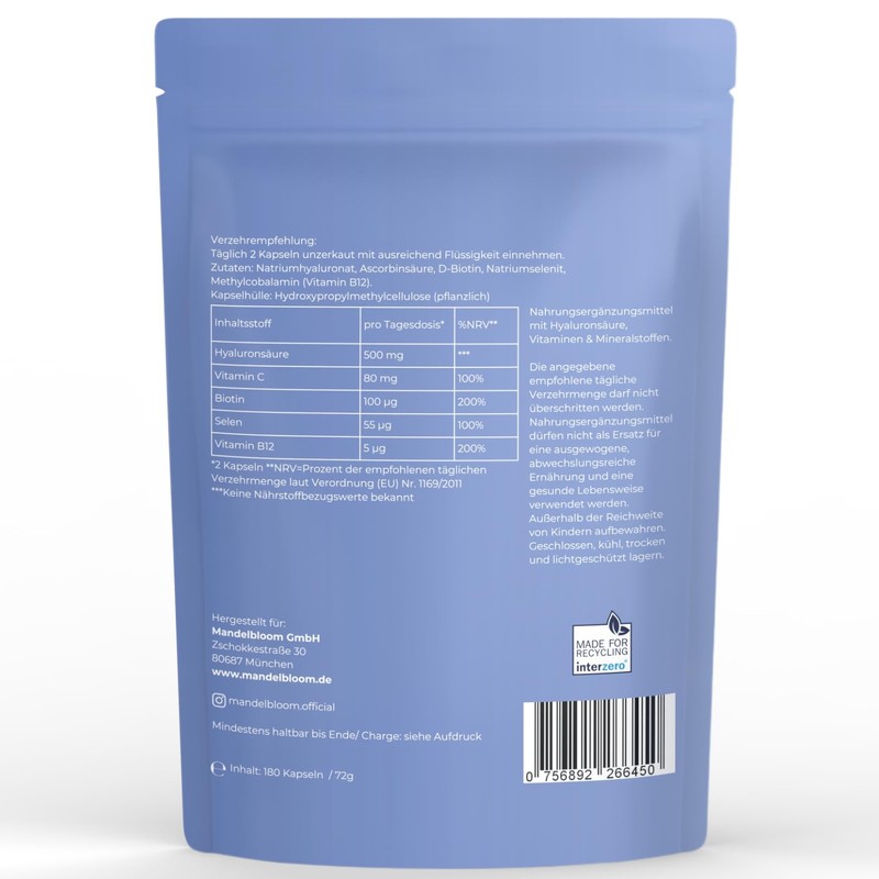 Hyaluronic Booster • High Dose Hyaluronic Acid 500 mg •