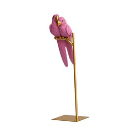 BESPORTBLE Papagei Figur Paar Papagei Statue Rosa Papagei Auf Ständer Desktop Ornament Wohnzimmer Büro Zuhause Schreibtisch Dekoration Valentinstag Geburtstag Hochzeit Ostern Geschenk
