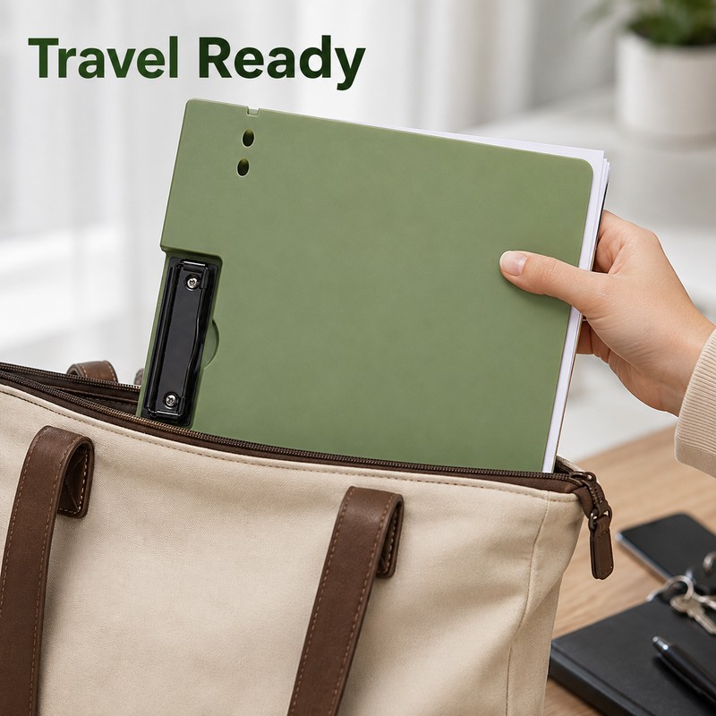 A4 Clipboard Folder with Protective Cover, Plastic Document Organizer and