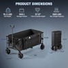 48″ Extra-Large Folding Wagon Cart, 560LBS Capacity, 350L Heavy Duty