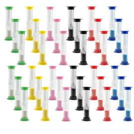 FAAING 30 Stück Mini Sanduhr Set, 30sec, 1min, 2min, 3min, 5min, 10min Buntes Sanduhren Set, Kunststoff Sanduhr Timer zum Zählen