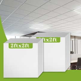 RITSU 12 Tiles Drop Ceiling Tile 2ft x 2ft, Easy Drop-in Installation, Waterproof Washable & Fire Rated Reusable and High, Grade PVC to Prevent Breakage
