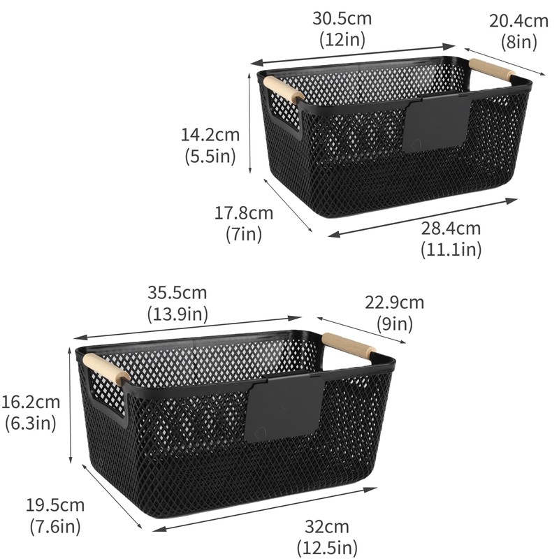 Onion and Potato Storage Baskets,A set of three Wooden handle