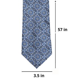 tiemart Multicolor Pattern Design Neckties Standard Width and Length (French Blue Emma Floral)