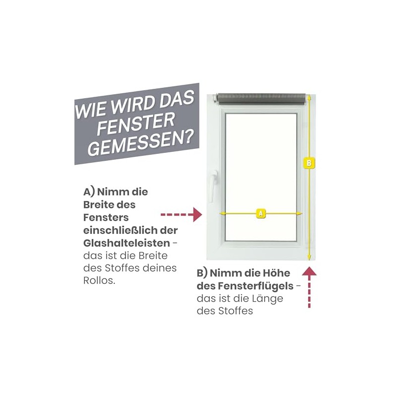 Fenster DEKOR - Roller Blinds for Windows No Drilling Yellow