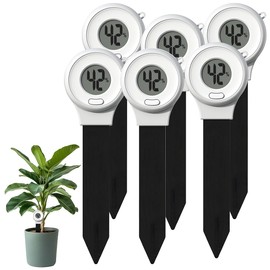 Royal Gardineer Bodenfeuchtemessgeräte: 6er-Set Digitale Boden-Feuchtigkeitsmessgeräte für Pflanzen, LCD (LCD-Bodenfeuchtigkeits-Messer, Feuchte Bodensensoren)