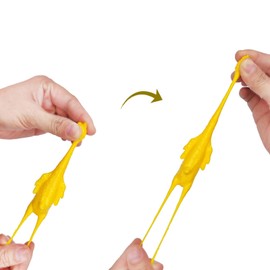 KAYNO 1Pc Yellow Easter Day Ornament Slingshot Chicken Flick Chicken Flying Chicken Fingers Stretchy Funny Rubber Chickens Party Activity Christmas for Children Gag Toys and Practical Jokes