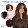 Honey Blonde Long Wavy Layered Synthetic Wig with Bangs for