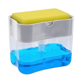Dispensador de jabón para Cocina con Soporte de Esponja 2 en 1 385ml