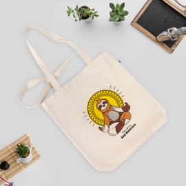 FINGERCRAFT Tote Bag, Lightweight and High Capacity Natural Cotton Canvas Shopping Bag, Multipurpose Regular Uses Grocery and Carry Bags for Men and Women Meditation