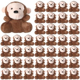 Shappy 50 Pcs Mini Plush Monkey Keychains - Cute Stuffed Animal Toys
