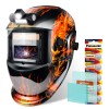 TRQWH Auto Darkening Welding Helmet with Light and Adjustable Sweatband