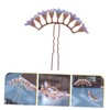 Ipetboom Purple Flower Hairpin Stick for Hair Elegant Bridal Wedding