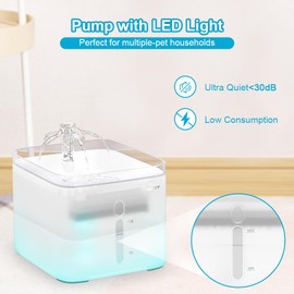 NPET Cat Water Fountain, 3L Automatic Pet Drinking Fountain Dog Water Dispenser with 4 Quadruple-Action Filters (Semi-White)