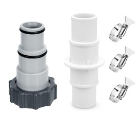 Pool Hose Adapter Set:Pool Hose Connector 1-1/4" or 1-1/2" Pool Vacuum Hose Adapter, Hose Adapter with clamping clips,suitable for pool hoovers, pool pumps or filter hoses - Pool Kit