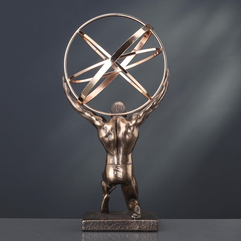 Veronese Design 9 Inch Atlas Carrying Celestial Sphere Statue Cold