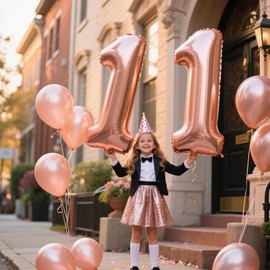 40 Inch Rose Gold Balloon Number 11 Balloon,Jumbo Mylar Foil Helium Balloon for 11 Digital Balloons for Birthday Party,Wedding Anniversary Party Decorations