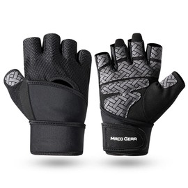 WTACTFUL Fitness Gloves for Men and Women, Black Training Gloves for Gym Workout, Strength Training, Bodybuilding, Weight Sports & Crossfit Training M