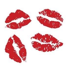 Miaija 6Pieces Red Lip Stickers Cute Kisses Temporary Sticker Waterproof Red Lips Temporary Decorative Stickers for Body Art Makeup Neck Leg Face Chest
