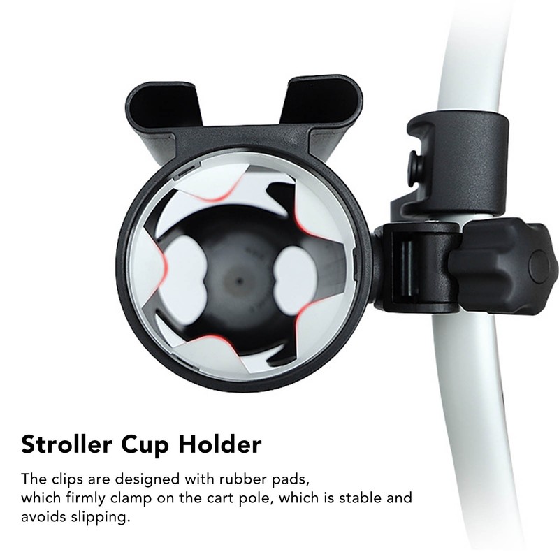 Baby Stroller Cup Holder Prevent Slipping Adjustable 360 Degree Rotating