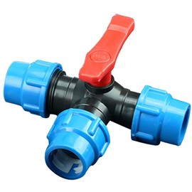 BE-TOOL Water Compression Fitting, 1PC Compression Tee Fitting Water Pipe Tee for Gardening, Agricultural Irrgation(25mm)