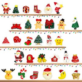 FUKPO Pack of 30 Christmas Figures Small Set, Miniature Ornaments Christmas Mini Christmas Decoration for Crafts, Resin Figures, Table Decoration, Christmas Decoration, Small Decoration, Christmas