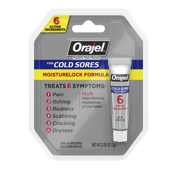 Orajel Moisturelock Cold Sore Symptom Treatment, Cream 0.105 oz