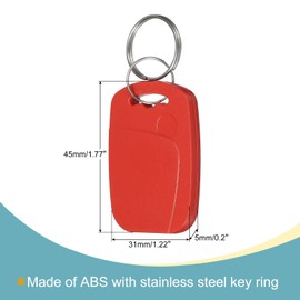 MECCANIXITY IC Card M1 Key Fobs RFID Proximity 13.56MHz Read Only Contactless Smart Token Tag for Entry Access Control System, Red 12 Pack
