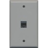 RiteAV Rj11/12 Phone Wall Plate 1 Gang Flat - Gray