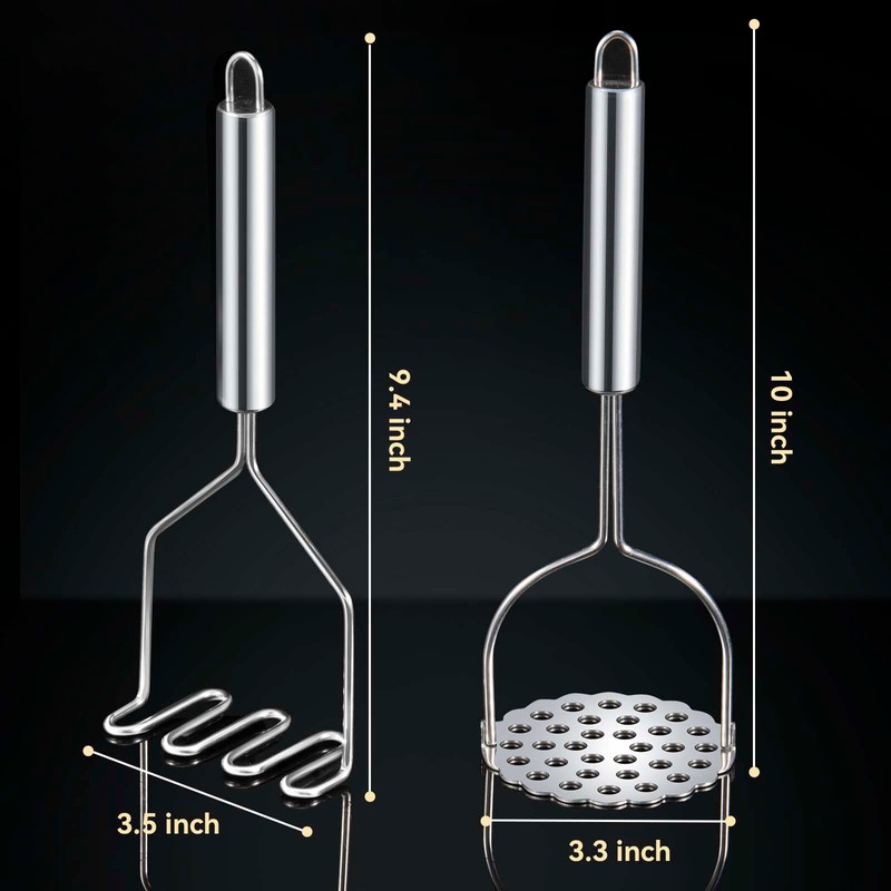 VOOVAO 2 Pcs Potato Masher for Potatoes, Heavy Duty Stainless