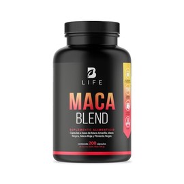 Complejo de Maca 200 Cápsulas 1000 mg por porción. Amarilla, Negra, Roja y Pimienta Negra. Ingredientes naturales. Maca Blend.