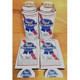 Pabst Blue Ribbon PBR Beer Koozie 24 oz Tall Can Cooler Coozie (4) Pack New  F/S