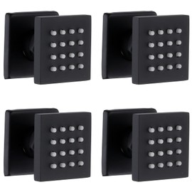 HOMEDEC 2inch Brass Shower Jet Waist Body Spray Massage Showerhead Can Swivel (Matte Black, 4 pack)