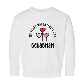 My First Valentine's Day Sebastian Kids Sweatshirt Toddler 4T White