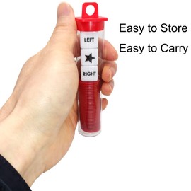 Left Right Center Dice Game Prime Set Bundle with 3 Dices + 36 Chips. Round Tube Storage is Very Convenient for Travel. Easy to Store, Carry Around. (Red)