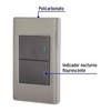 Volteck PA-APDO15-LA, Placa armada 2 interruptores sencillos color acero línea