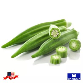 Maxboba Okra Seeds Perkins Long Pod Non-GMO Heirloom - 160 Seeds