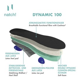natch! DYNAMIC 100 - dynamisches Fußbett für Indoor und Outdoorsportler, Größe 41, 1er Pack (1 Paar)