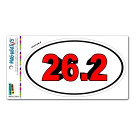 GRAPHICS & MORE 26.2 Marathon Bold Red - Runner Running Euro Oval Automotive Car Refrigerator Locker Vinyl Magnet