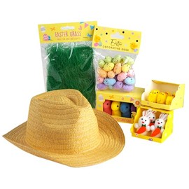 Blue Whale Gifts Boys Make Your Own Easter Bonnet Cowboy Hat Complete Kit - Bunnies & Eggs