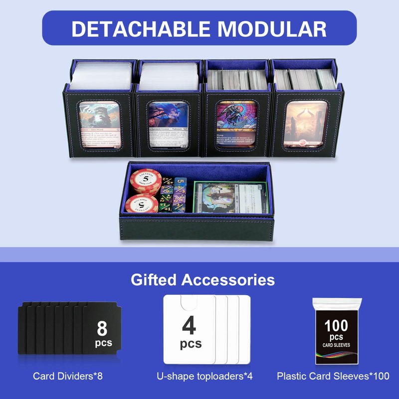 Commander Deck Box for MTG,Card Storage Box Fits 400+ Double-Sleeved