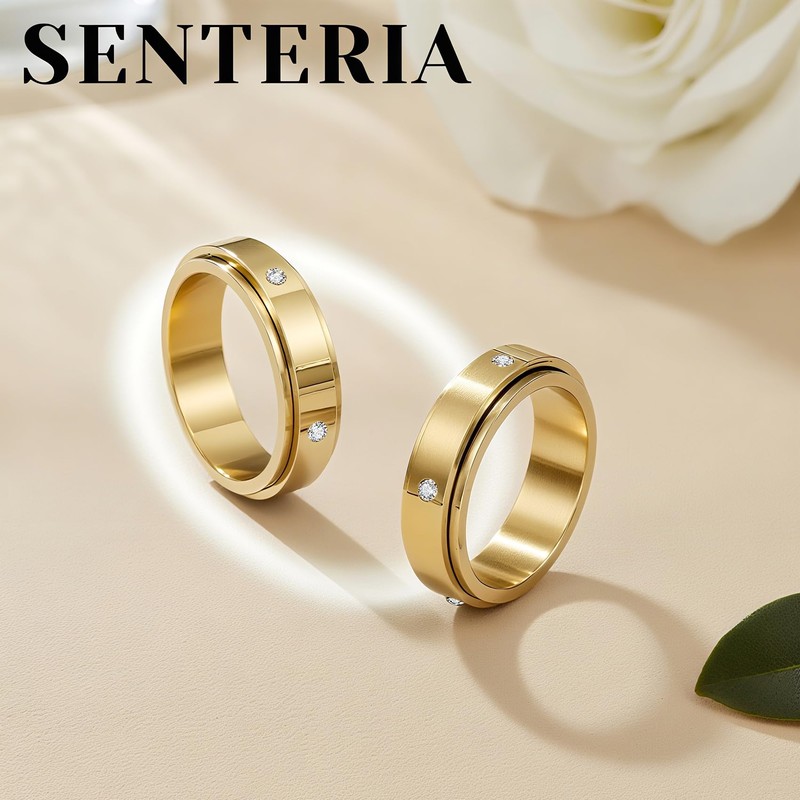 Senteria Anti-Anxiety Ring Women's Stainless Steel Fidget Ring for Anti-Stress