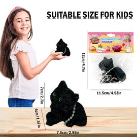 Squishy, 1 x Squishy Toy, Black Persian Cat, Anti-Stress Toy, Squeeze Toy, Kawaii Stress Squeeze Toy, Suitable for Children and Adults