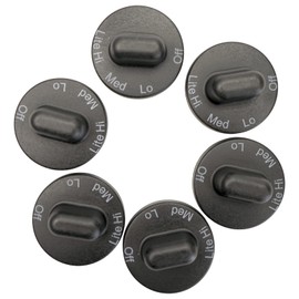 6 Pack Knobs Replacement for 71001641 AP4088491 PS2077264 WP71001641 Compatible with Jenn Air May-tag Range Cooktop Top Burner Control
