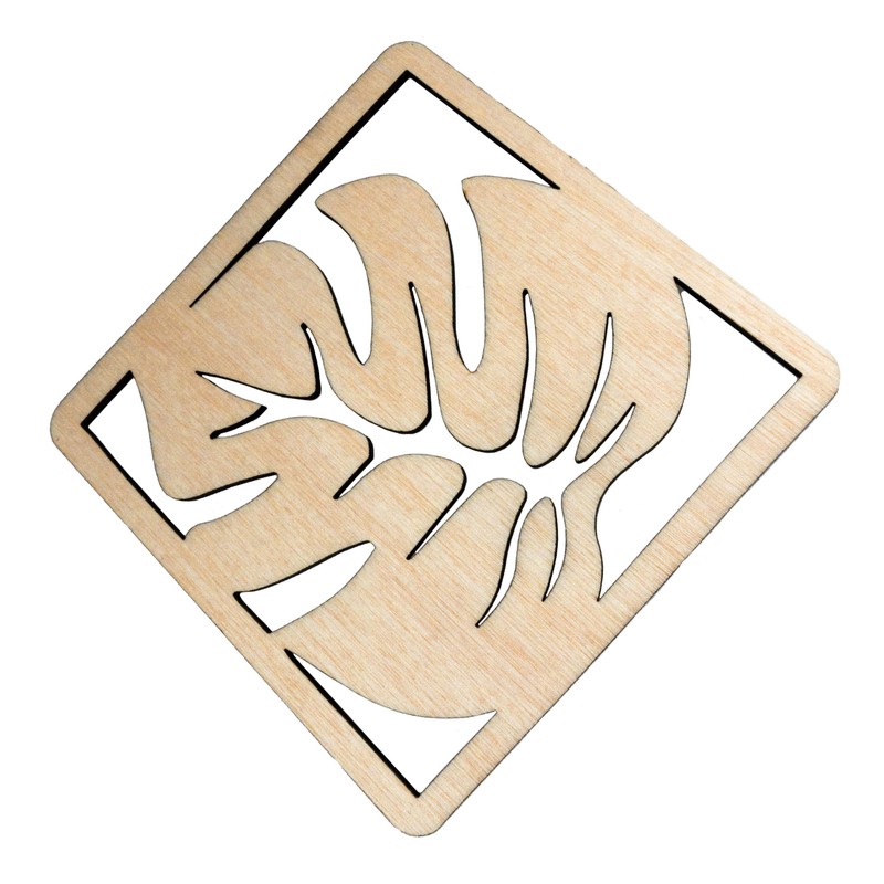 CHIC&CHARM Set of 8 Wooden Leaf Shaped Coasters - Perfect