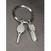 Woodstar Tennis Squash Ball Racket Lightweight Compact Keychain, metallic