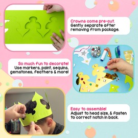 Hygloss Assorted Colors Paper Crowns 144 Pack - Paper Crowns for Kids to Decorate - Craft Activity - Blank Crown for Adults - Perfect for Parties, Celebrations - DIY Crown Crafts