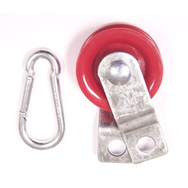 1-3/4" Red Nylon Pulley and 1/4" Spring Hook Set for Netting Batting Cages: 10, 20, 25, 50 and 100 Sets (25)