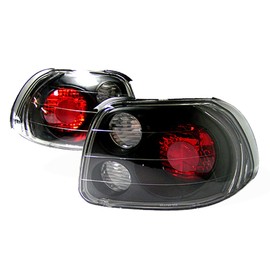 ACANII - For Black 1993-1997 Honda Civic Del Sol Tail Lights Rear Brake Replacement Assembly Lamps Left+Right 94 95 96