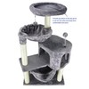 YUNIQUE Cat Tree with Cat Condo and Big Hammock, Grey